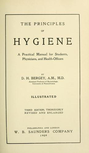 Cover for The principles of hygiene