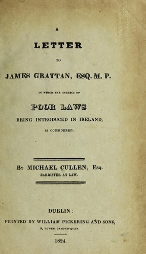 Cover for A letter to James Grattan, Esq. M. P.