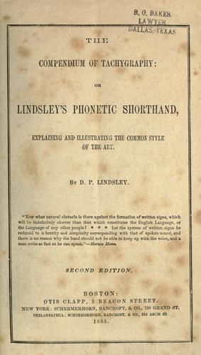 Cover for The compendium of tachygraphy