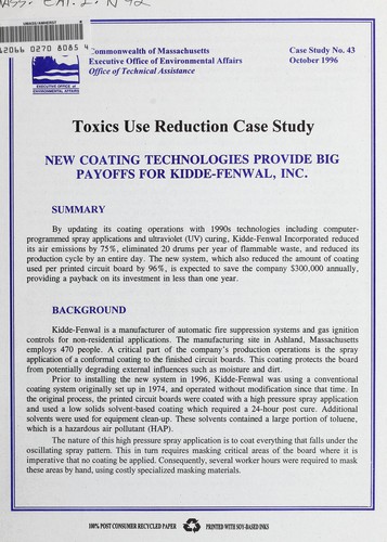 Cover for New coating technologies provide big payoffs for Kidde-Fenwal, Inc