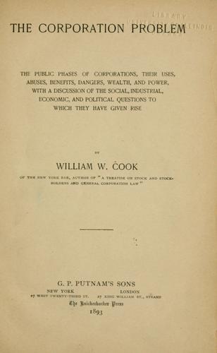 Cover for The corporation problem