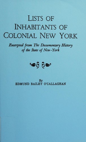 Cover for Lists of Inhabitants of Colonial New York