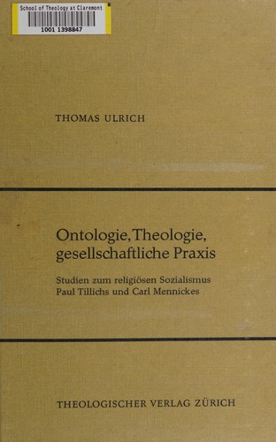 Cover for Ontologie, Theologie, gesellschaftliche Praxis.