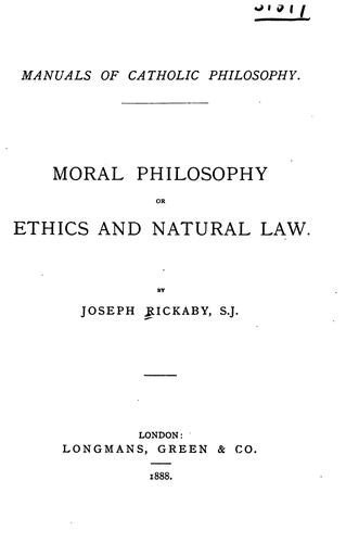 Cover for ... Moral philosophy