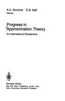 Cover for Progress in approximation theory