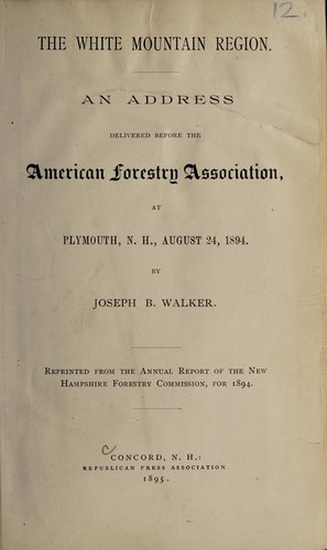Cover for The White Mountain region