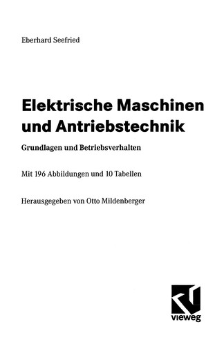 Cover for Elektrische Maschinen und Antriebstechnik