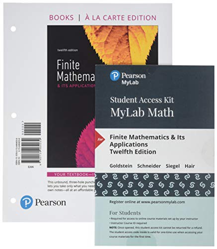 Cover for Finite Mathematics & Its Applications, Books a la Carte Edition plus MyLab Math with Pearson eText -- 24-Month Access Card Package
