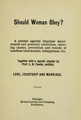 Cover for Should woman obey?