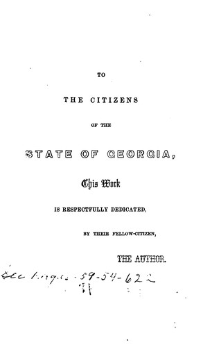 Cover for Statistics of the State of Georgia: Including an Account of Its Natural, Civil, and ...