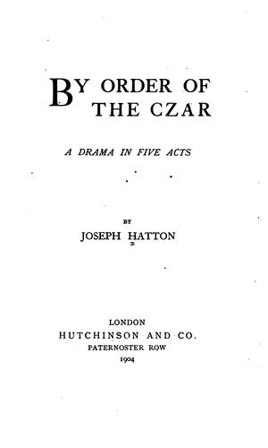 Cover for By Order of the Czar