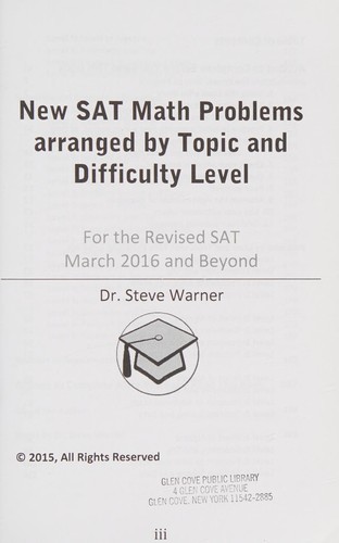 Cover for New SAT math problems arranged by topic and difficulty level