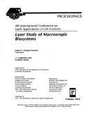 Cover for Laser study of macroscopic biosystems