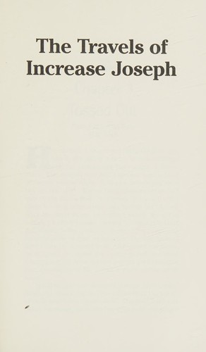 Cover for The travels of Increase Joseph