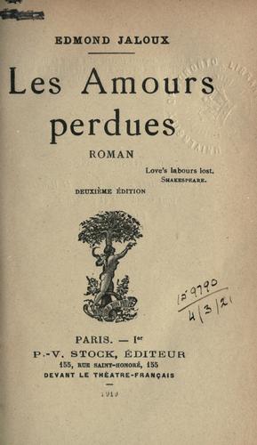 Cover for amours perdues
