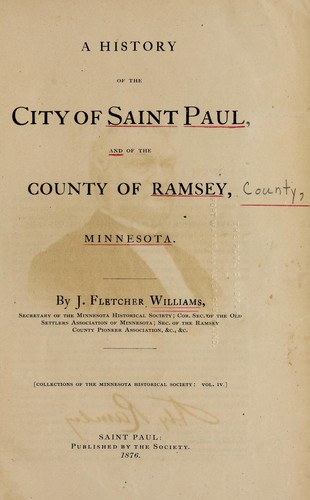 Cover for A history of the city of Saint Paul, and of the county of Ramsey, Minnesota