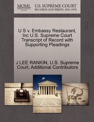 Cover for U S V Embassy Restaurant Inc US Supreme Court Transcript of Record with Supporting Pleadings