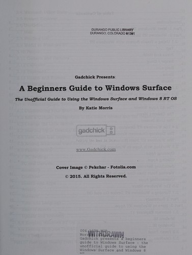 Cover for A beginner's guide to Windows surface
