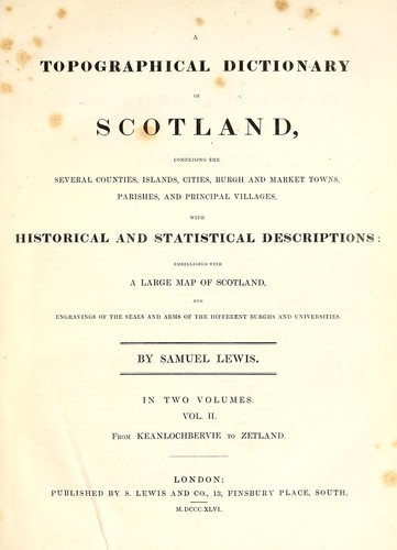 Cover for A topographical dictionary of Scotland ...