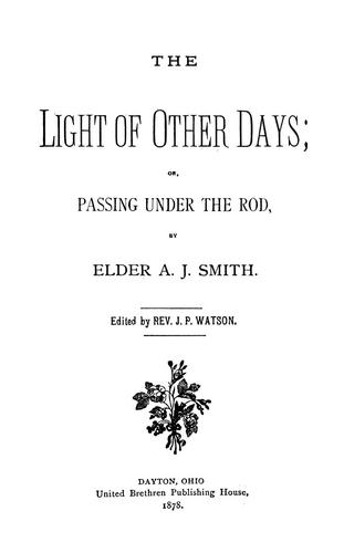 Cover for The light of other days, or, Passing under the rod