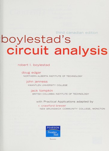 Cover for Boylestad's circuit analysis