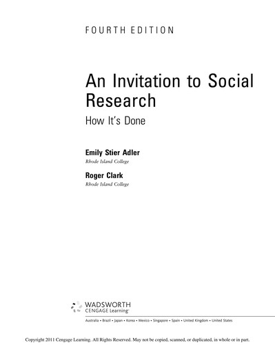 Cover for An invitation to social research