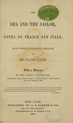 Cover for The sea and the sailer