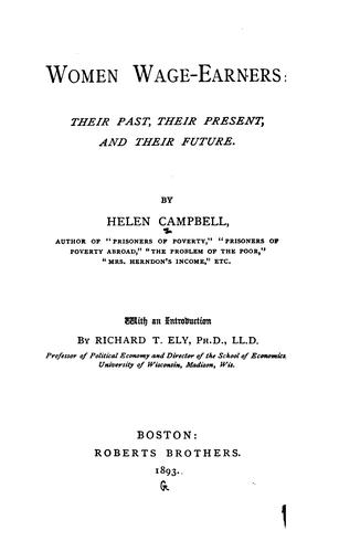 Cover for Women wage-earners