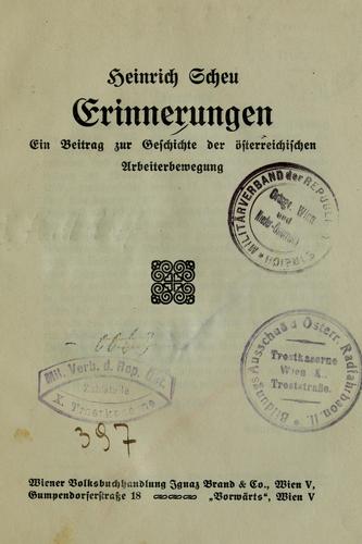 Cover for Erinnerungen