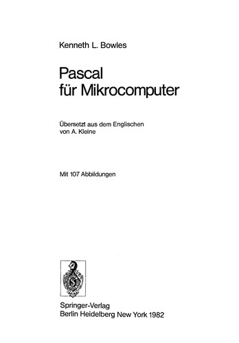 Cover for Pascal für Mikrocomputer