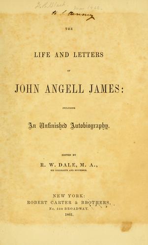 Cover for The life and letters of John Angell James