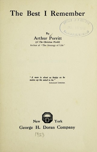 Cover for The best I remember