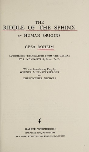 Cover for The riddle of the sphinx