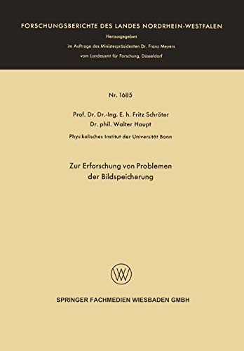 Cover for Zur Erforschung von Problemen der Bildspeicherung