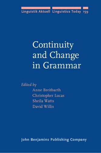Cover for Continuity and change in grammar