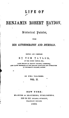 Cover for Life of Benjamin Robert Haydon, historical painter.