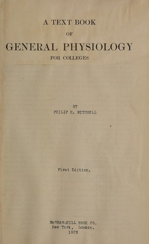 Cover for A text book of general physiology for colleges