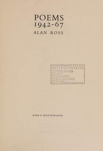 Cover for Poems, 1942-67