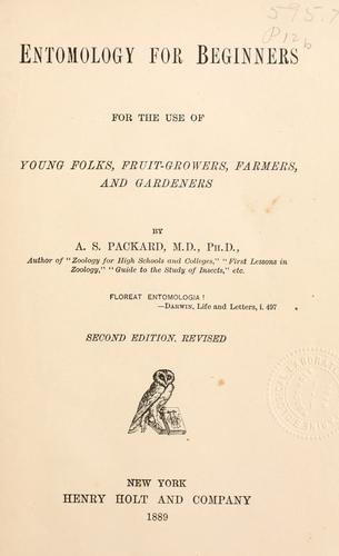 Cover for Entomology for beginners