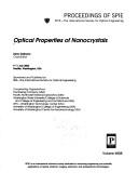 Cover for Optical properties of nanocrystals