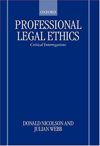 Cover for Professional Legal Ethics