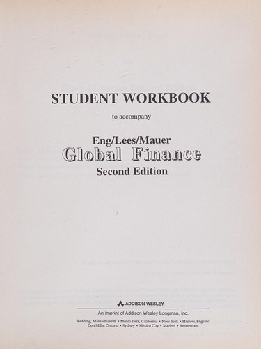 Cover for Student workbook to accompany Eng/Lees/Mauer Global finance.