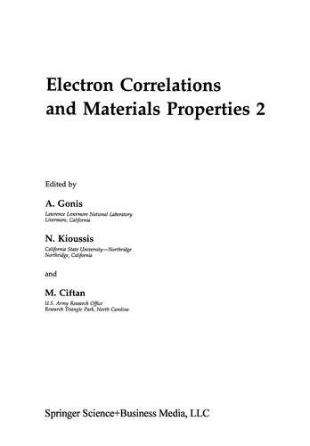 Cover for Electron Correlations and Materials Properties 2