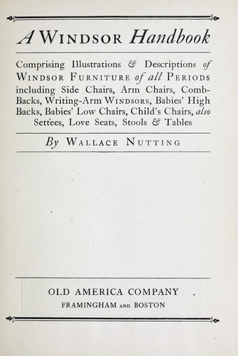 Cover for A Windsor handbook