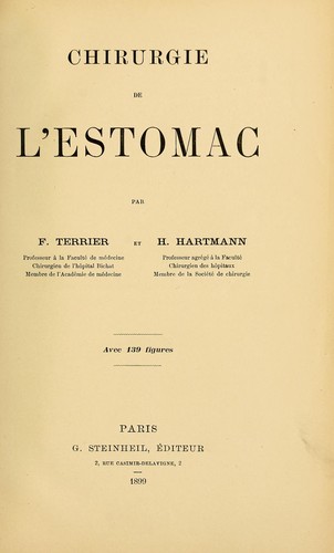Cover for Chirurgie de l'estomac
