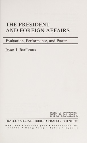 Cover for The president and foreign affairs