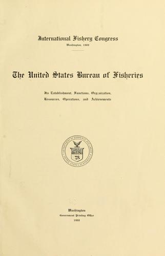 Cover for The United States Bureau of fisheries