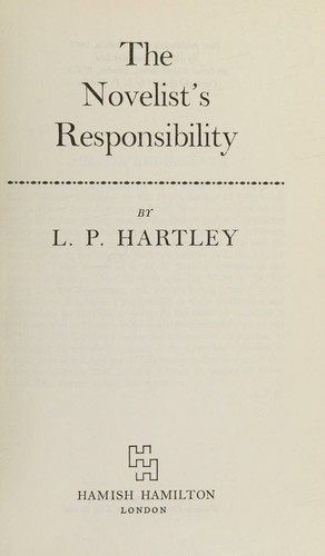 Cover for The Novelist's Responsibility