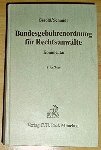 Cover for Bundesgebührenordnung für Rechtsanwälte