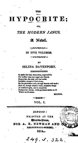 Cover for The hypocrite; or, The modern Janus